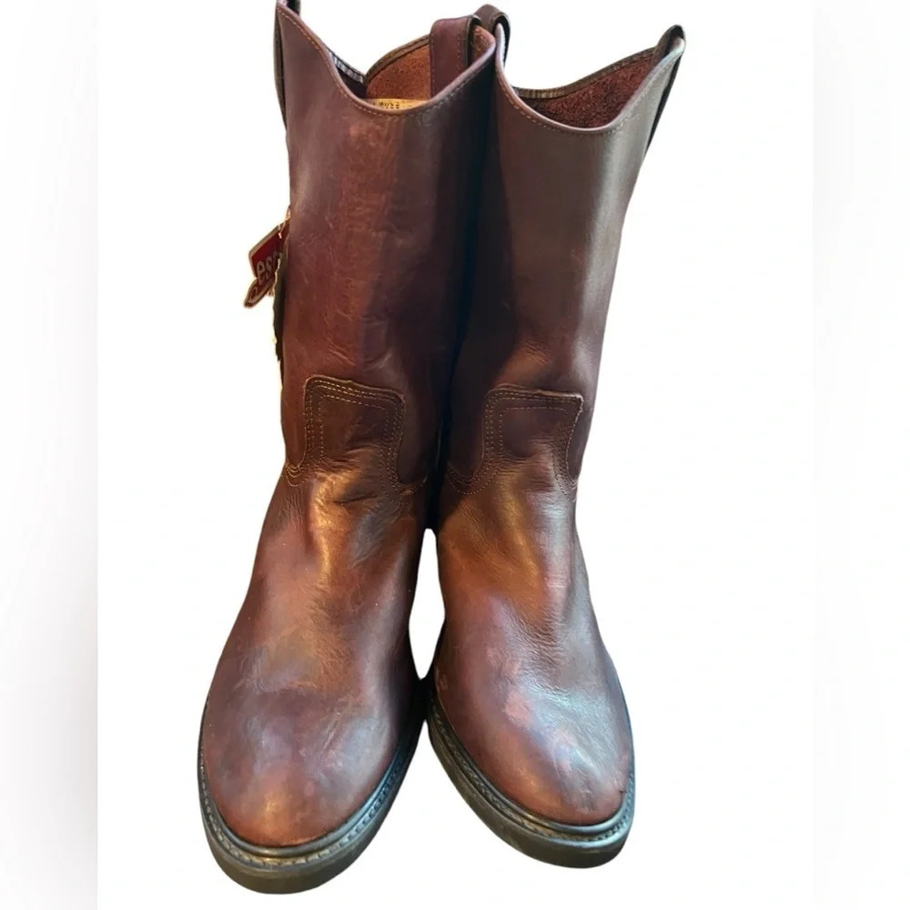MENS authentic LEATHER roper pull on Establo WORK boots for men New with tag